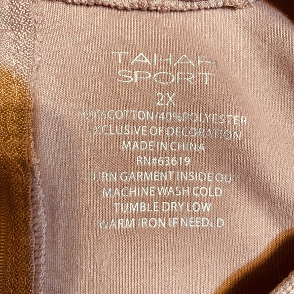 NWT TAHARI SPORT Lilac Long Sleeve w Thumbholes Fuzzy Back Zip Shirt Top 2X - Picture 4 of 5